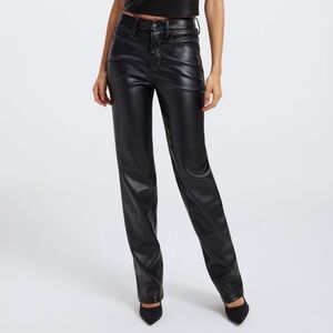 Good American Black Faux Leather Pants